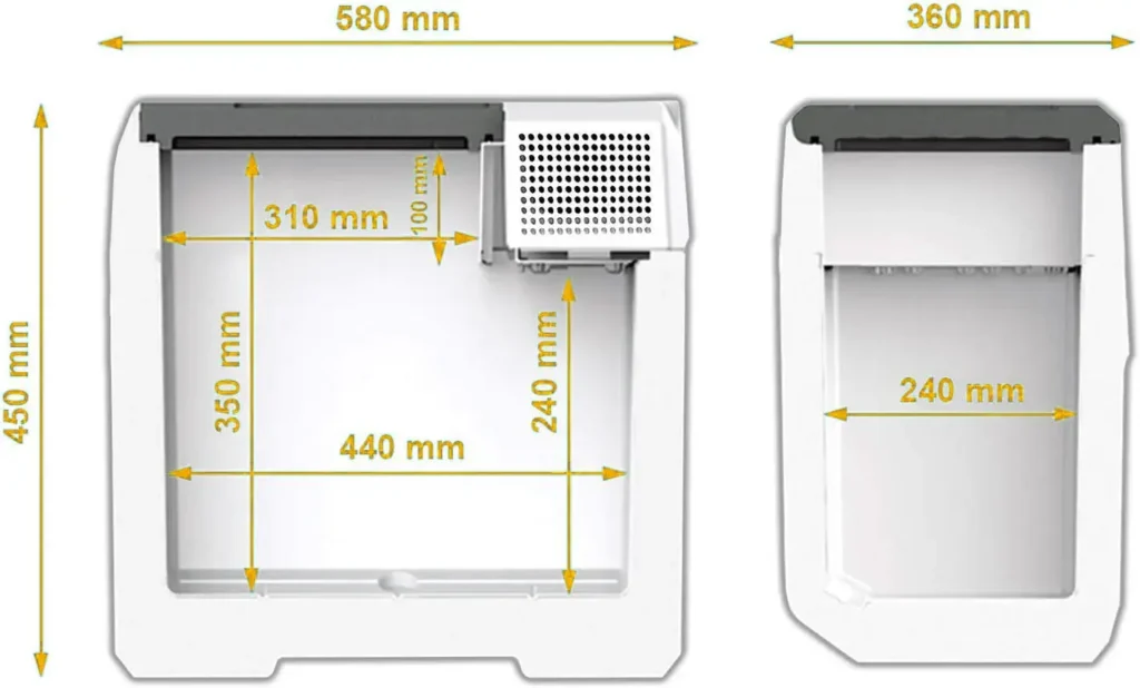 Medidas de la nevera Mobicool FR40